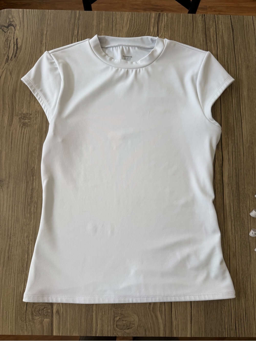 Express White Crewneck Cap Sleeve Top